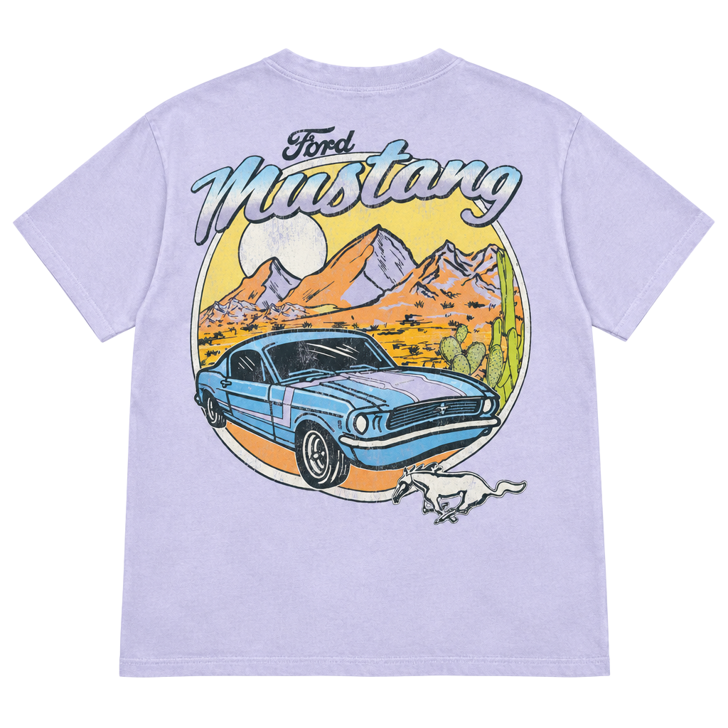 Ford Mustang Graphic T-Shirt Size M Light Purple 1
