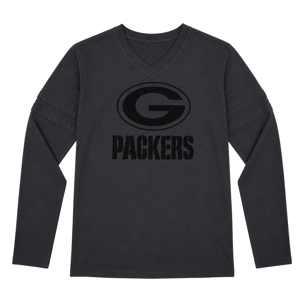 New Era Green Bay Packers Long Sleeve T-Shirt Size L Black NFL 1