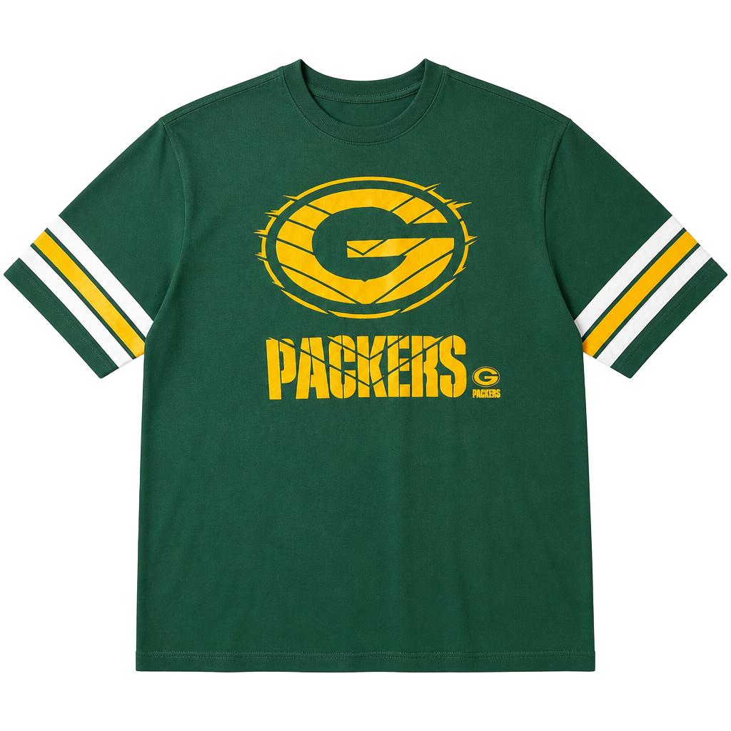 NFL Team Apparel Green Bay Packers T-Shirt Size M Green Football Jersey 1