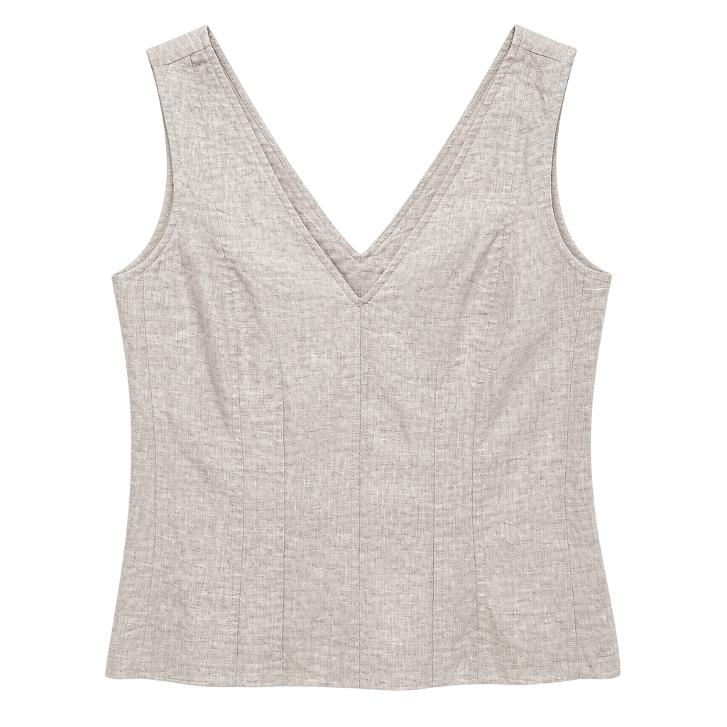 Linen-Blend Corset Top 1