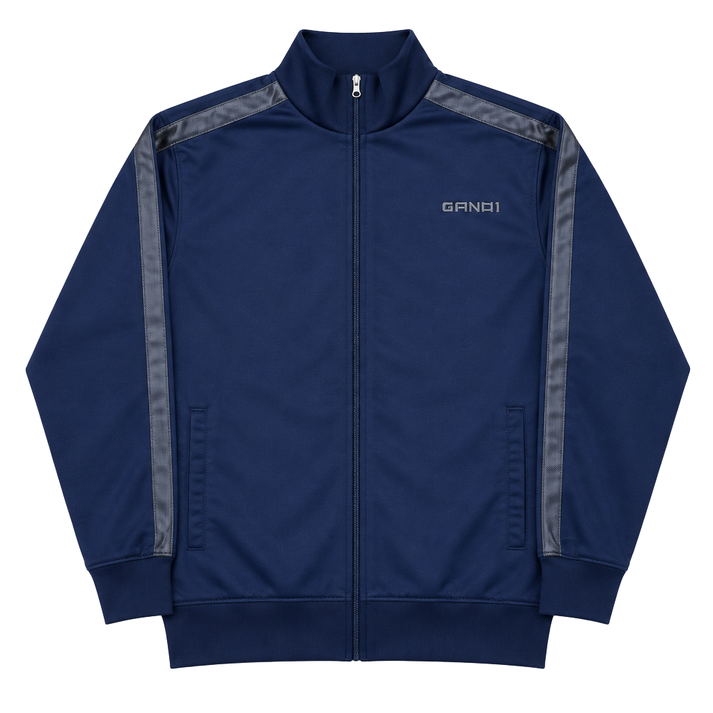 And1 Track Jacket Size L Navy Blue Full Zip Piping Vintage 1