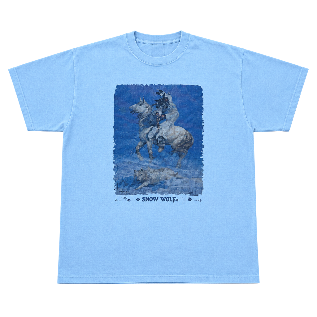 Fruit of the Loom Snow Wolf T-Shirt Size XL Vintage Native American Art Graphic 1