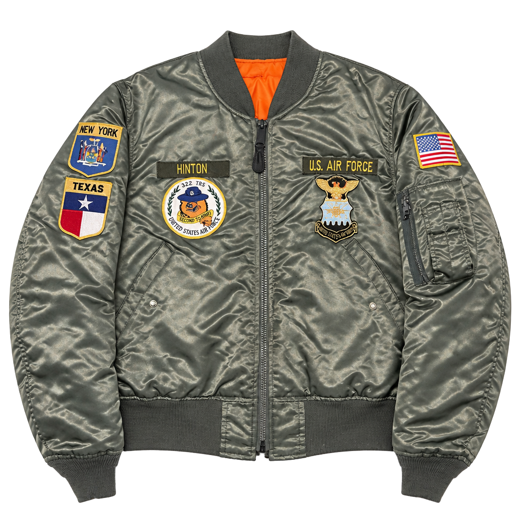 Vintage U.S. Air Force MA-1 Flight Bomber Jacket with Patches 1