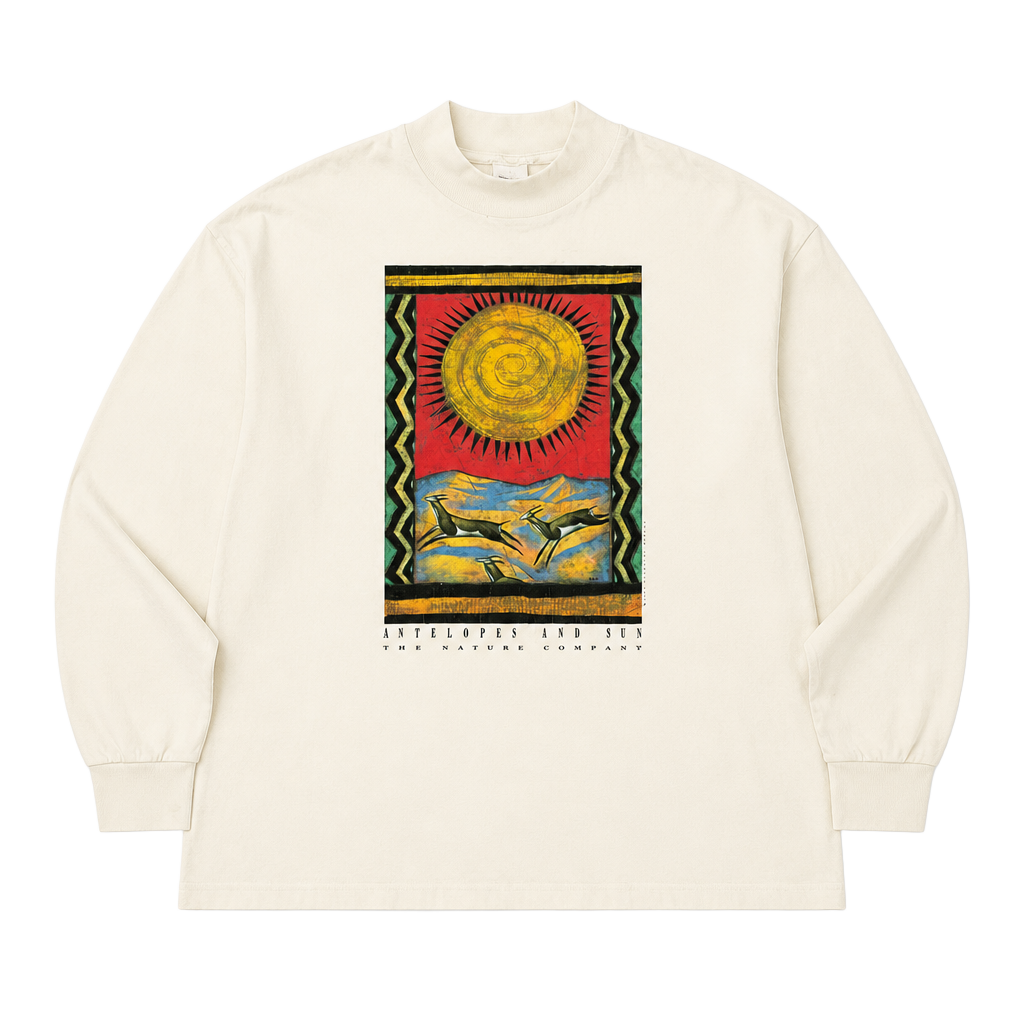 Vintage 90s The Nature Company Antelopes and Sun Long Sleeve Shirt XL 1