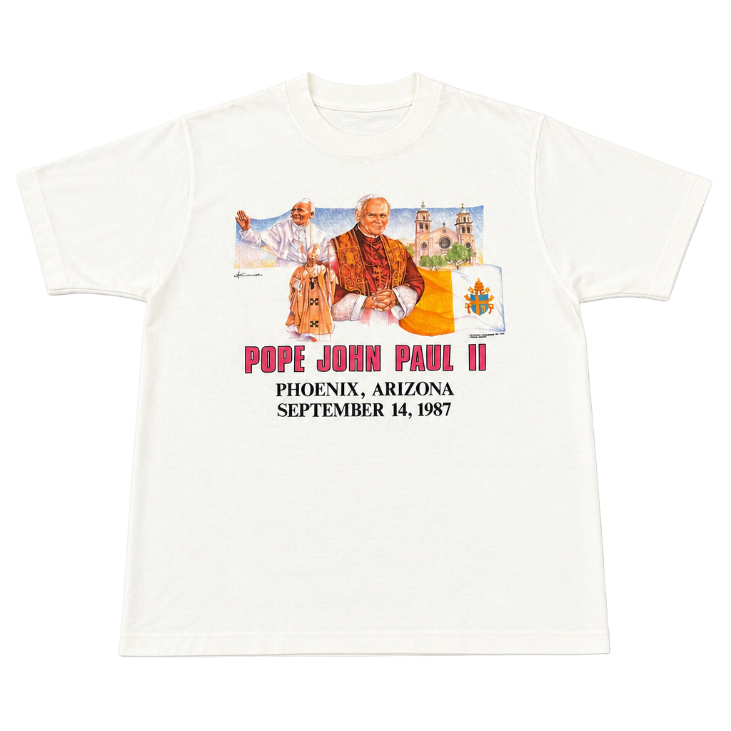 RARE VINTAGE 1987 Pope John Paul II INTERNET ENTERTAINMENT GROUP SHIRT... 1