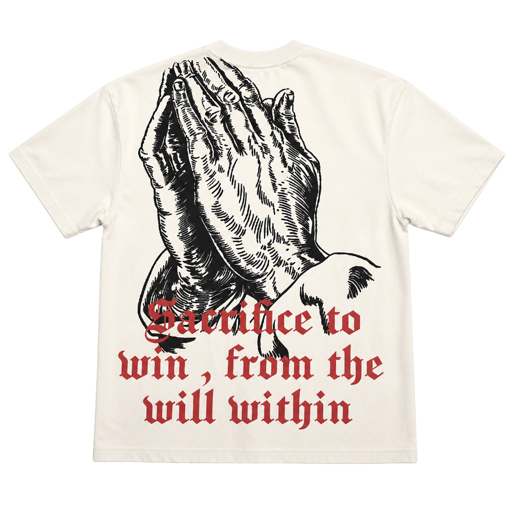 Darc Sport Wolves Club Bodybuilding Saved My Life Praying Hands Oversized Tee - Stone (23 of 1000) 1