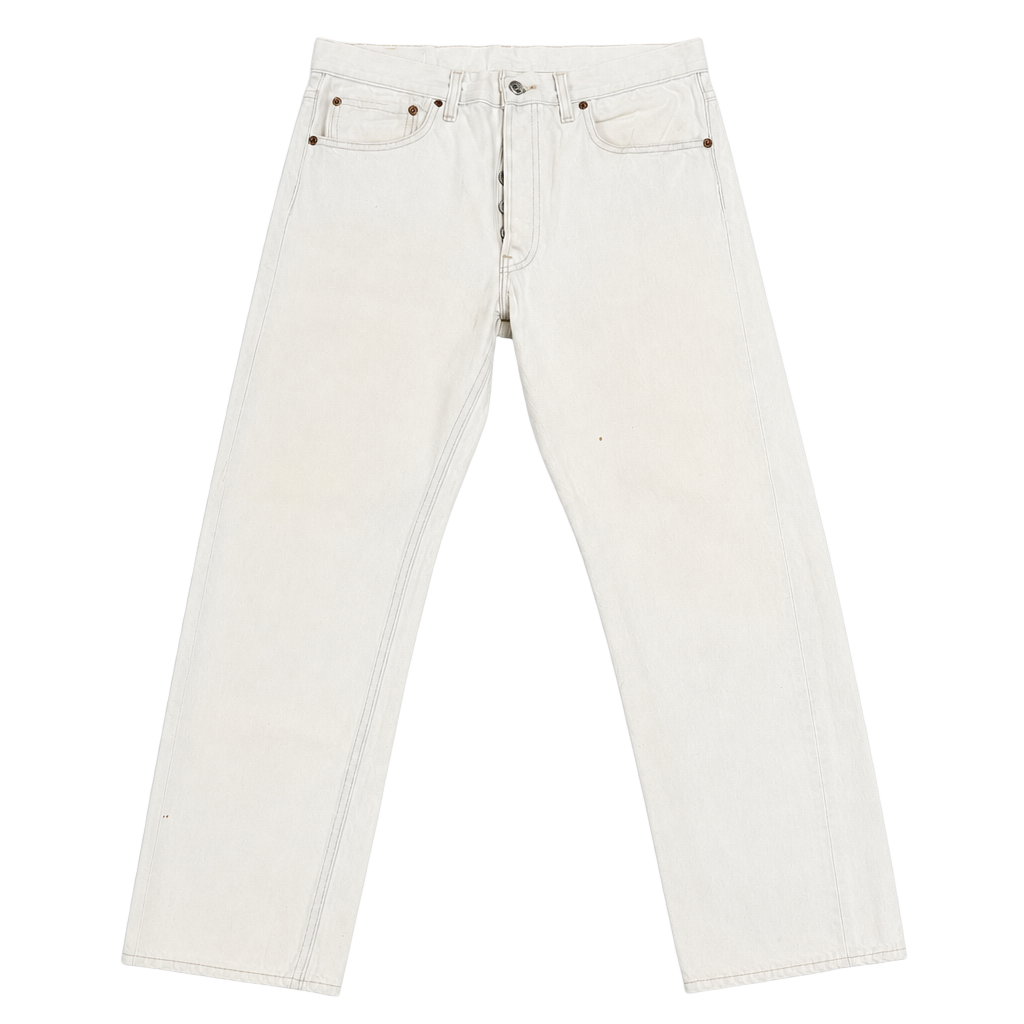 Vintage 1990s Levi's 501 Button Fly White Denim Jeans W34 L30 1