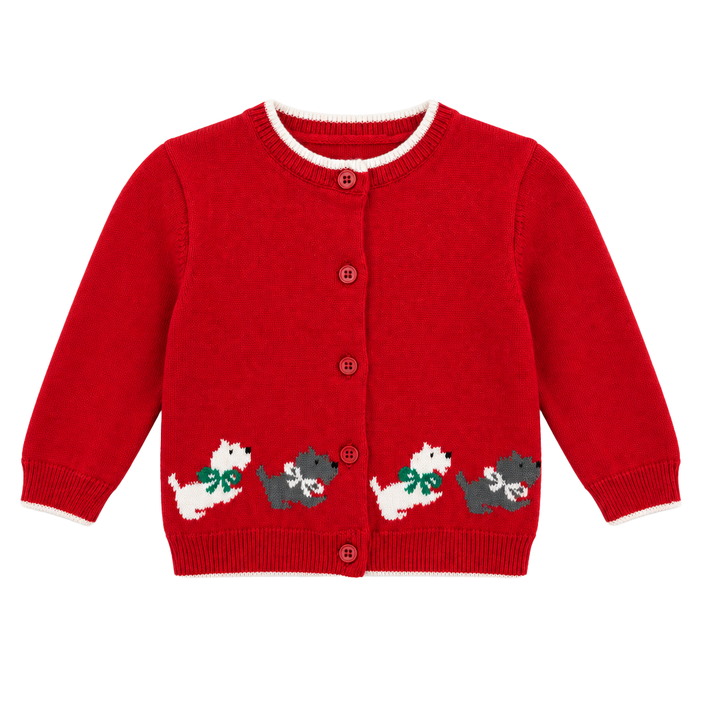 Rachel Riley Scottie Dog Intarsia Cardigan. New with Tags. 1