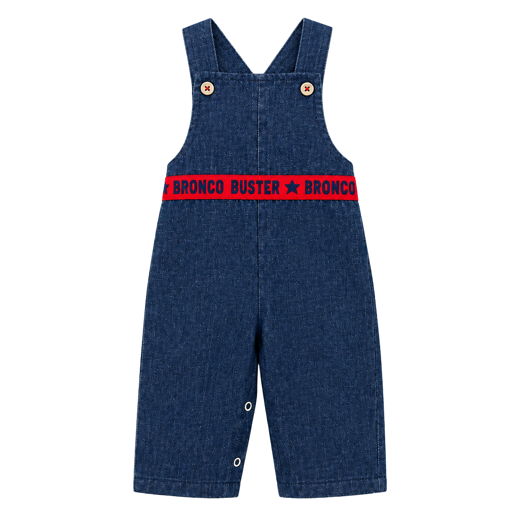 Health-tex Bronco Buster Denim Overalls Size 9-12 Months Vintage 1