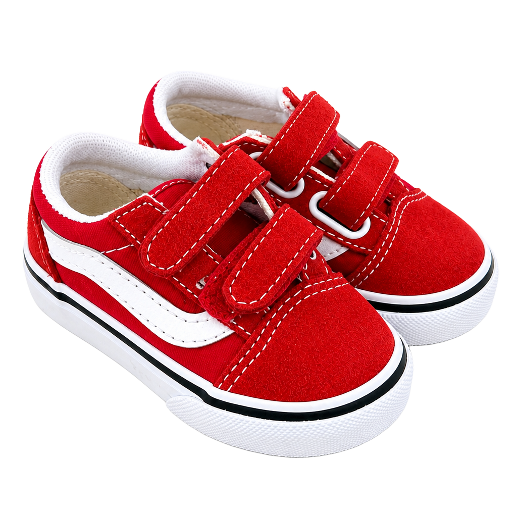 Vans Old Skool V Toddler Shoes Red White 1