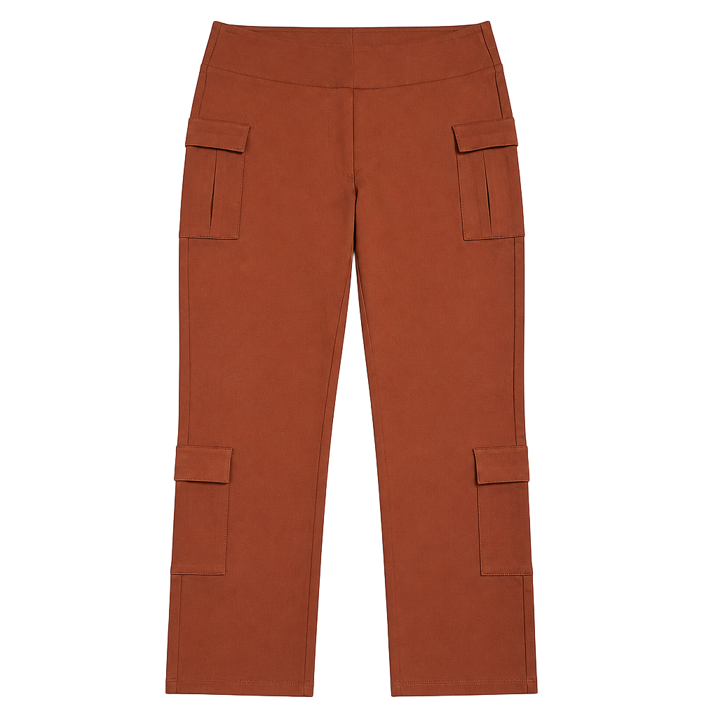 SKY plus Rust Orange High Waisted Multiple Cargo Pocket Pants 1