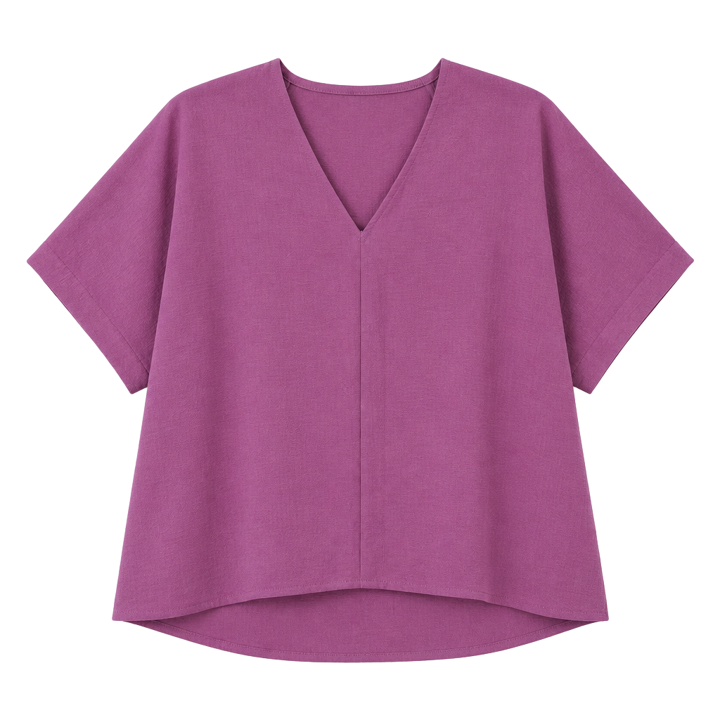 Urban Daizy Women’s Large Pink V-Neck Oversized Blouse Short Sleeve Relaxed Top 1