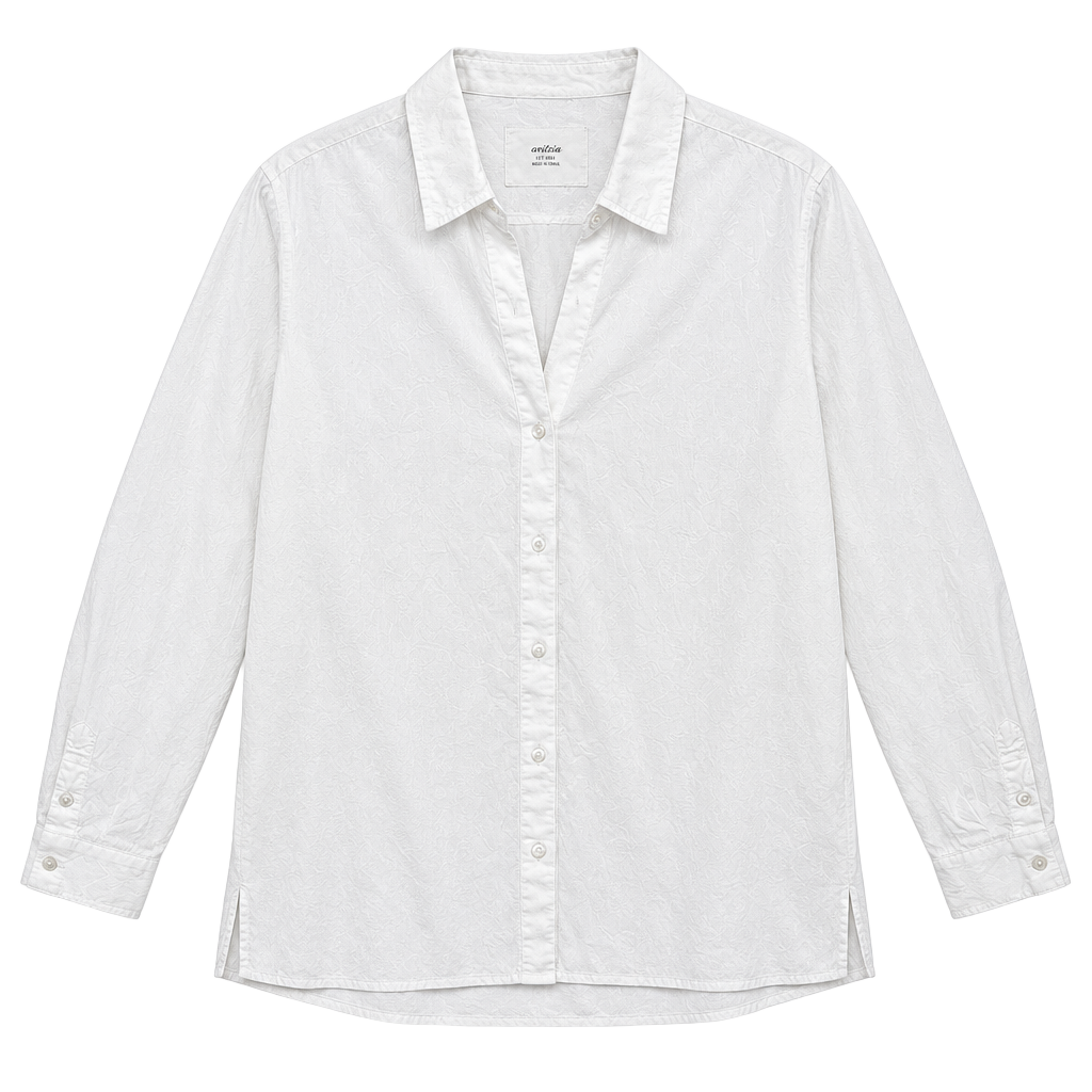 Aerie Women’s Large White Oversized Button Down Shirt Long Sleeve Relaxed Tunic 1