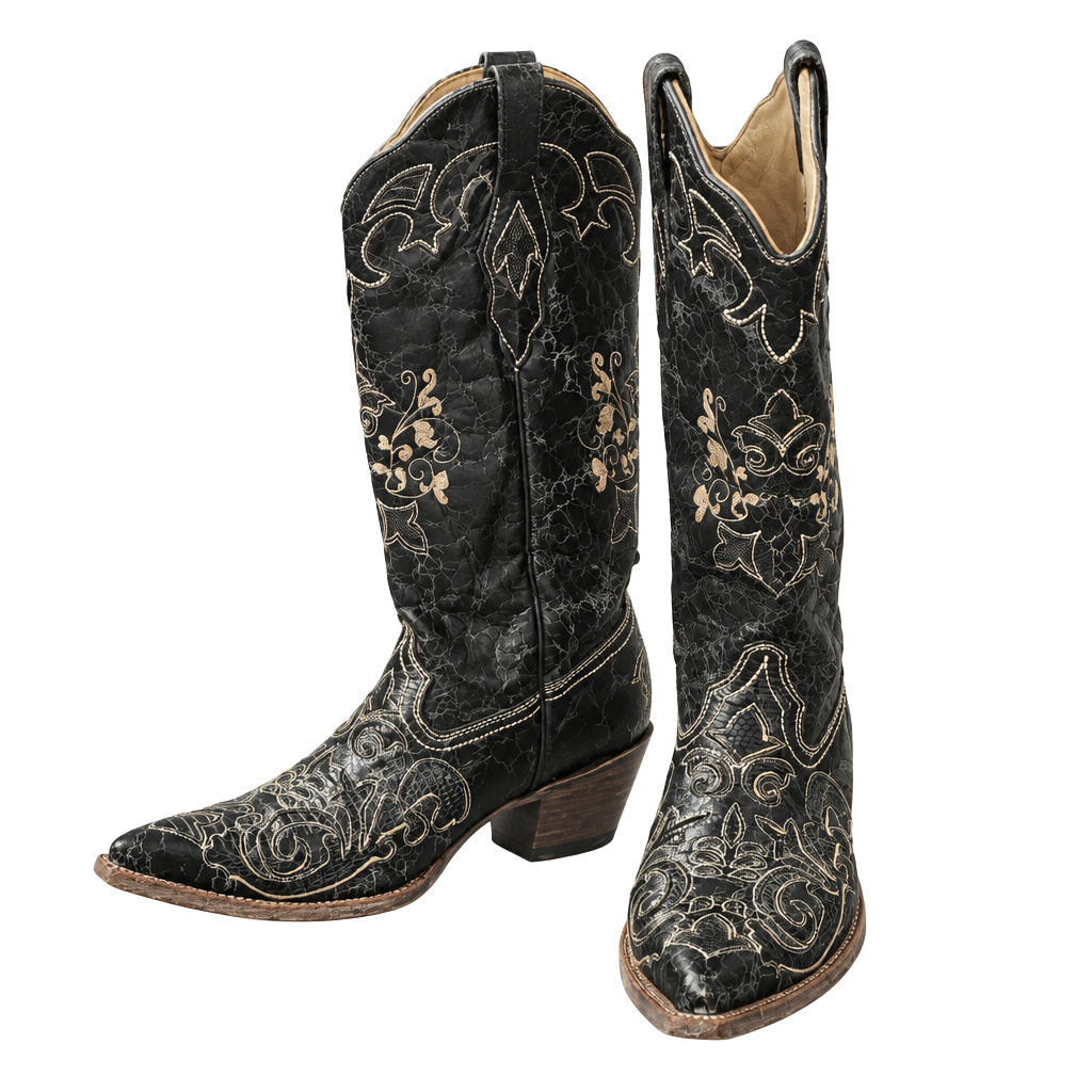 Corral Vintage Black Lizard Inlay Snip Toe Boots – Women’s 9 1