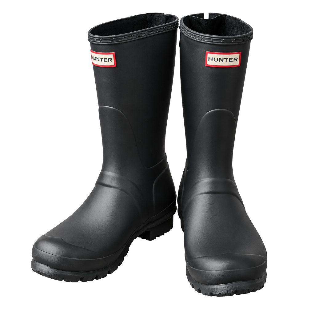 Hunter Original Short Rain Boots Black Women’s 9 1