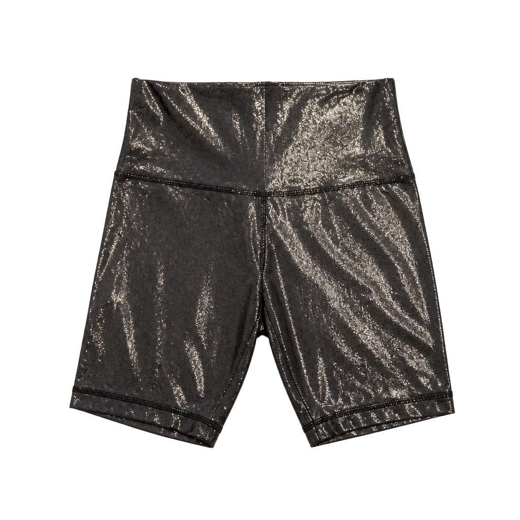 Lululemon Biker Shorts Size 4 Brown Metallic Sparkle 1