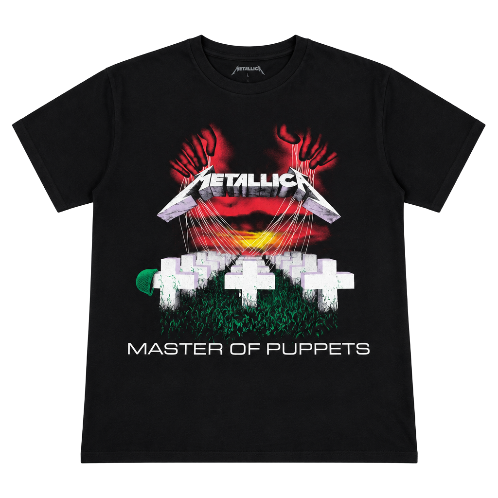 Metallica Master of Puppets T-Shirt Size M Black Rock Band Graphic Tee 1
