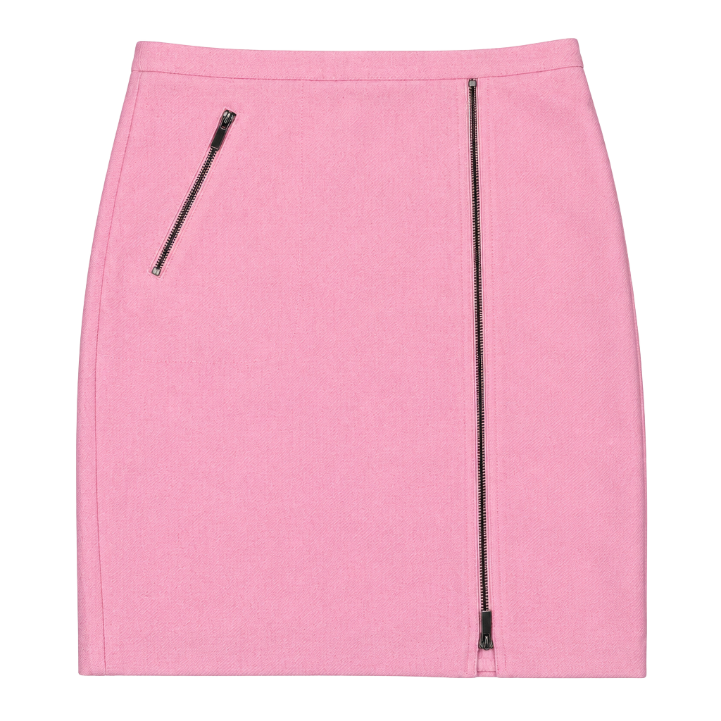 J. Crew The Pencil Skirt Size 4 Pink Wool Moto Zip 1