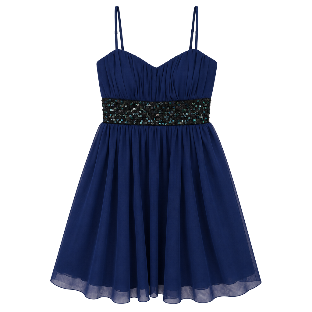 XOXO Cocktail Dress Size 5 Blue Sequin 1