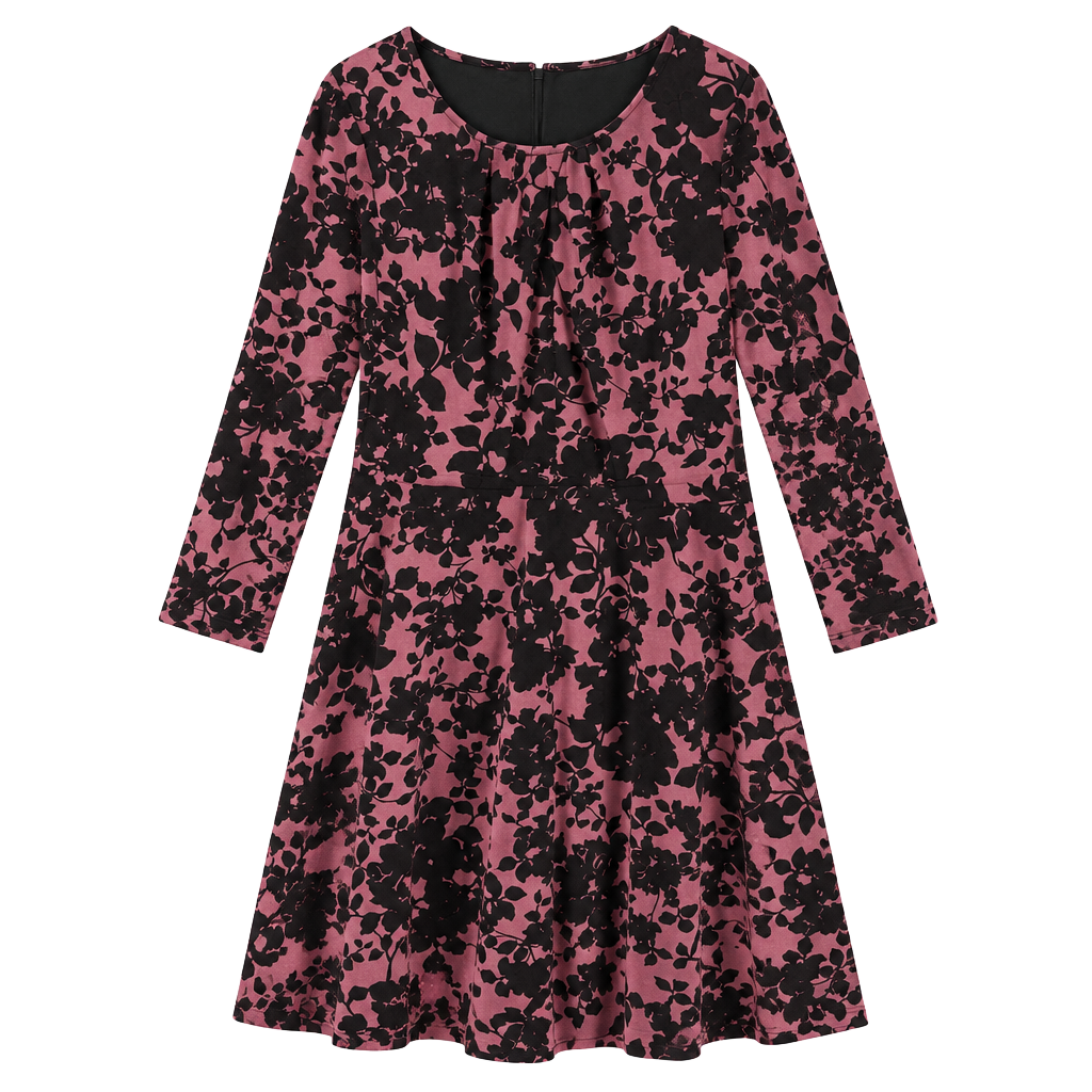 Women's London Times Floral Pleated Fit & Flare Dress 1
