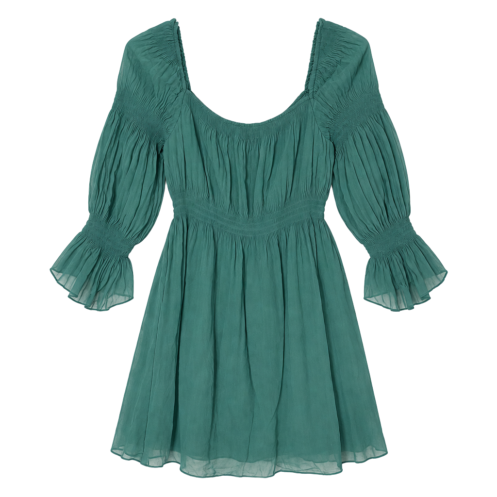 Susan Lucci Dress Size S Green Shirred Mini - 2 available 1
