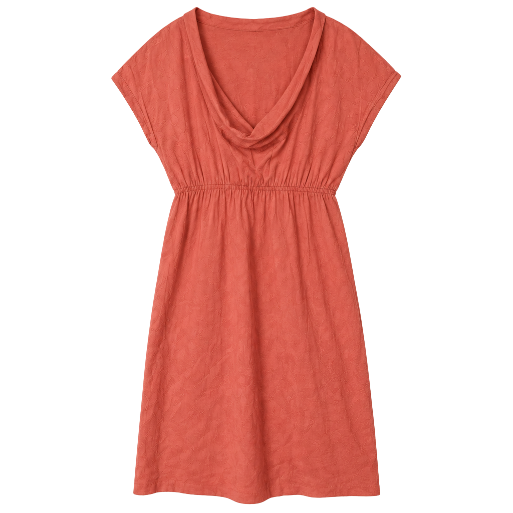 J.Crew Cowl Neck Dress Size XS Coral Pink Cotton 1
