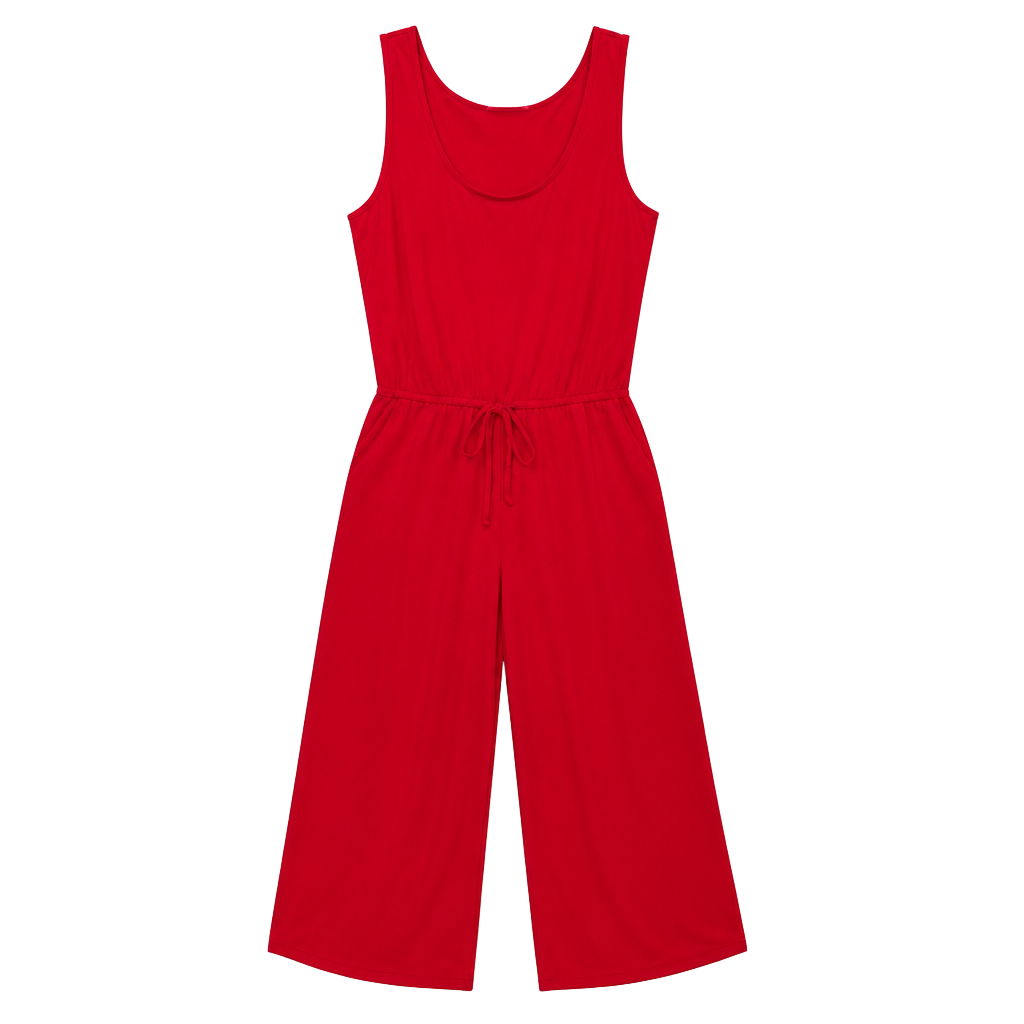 Zenana Jumpsuit Size M Coral Tank Tie Waist 1