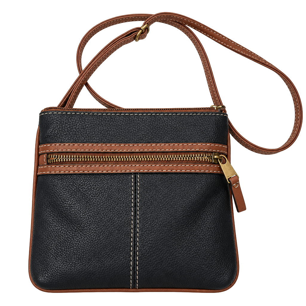 Tignanello Leather Crossbody Bag Black Brown 1