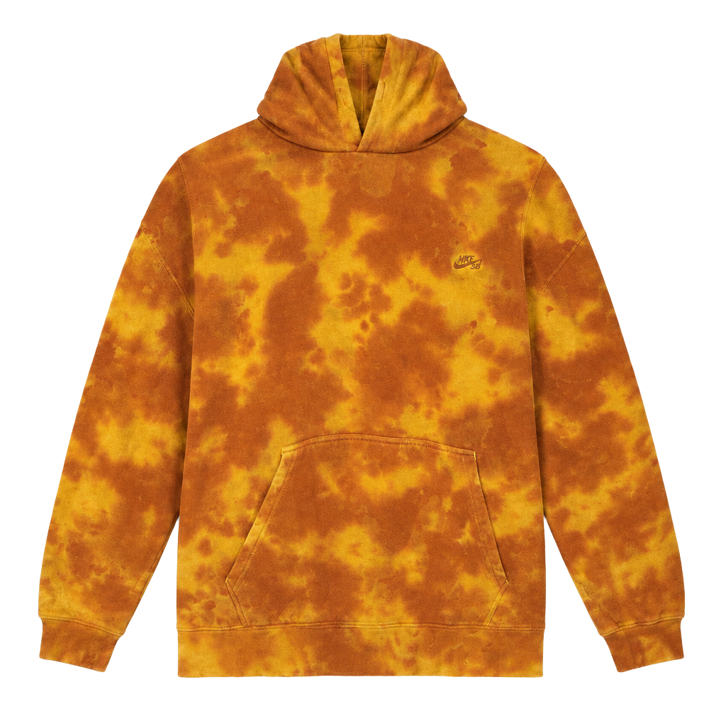 ...lost Tie Dye Hoodie Size L Orange Yellow Fleece Pullover Sweatshirt 1