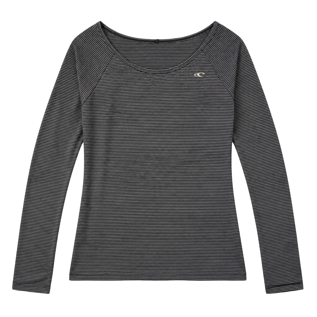O'Neill 365 Women's Striped Long Sleeve Activewear Top with Open Back 1