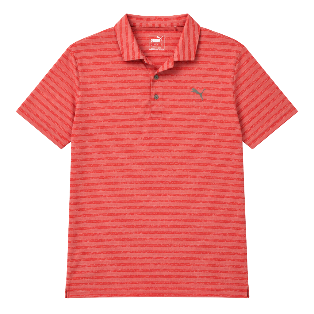Puma Golf Men's Rotation Stripe Polo Size XXL Red Striped Performance Short 1