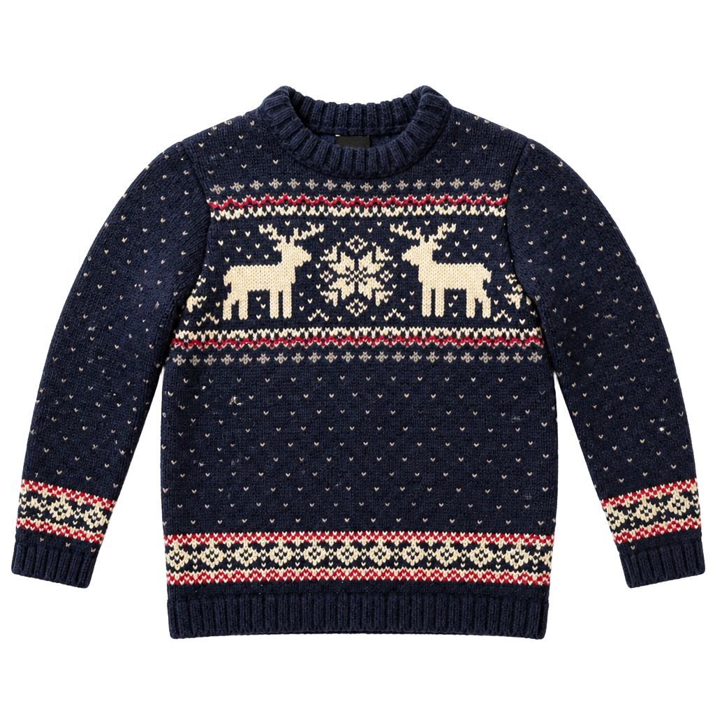 The Eagle's Eye Kids Blue Reindeer Fair Isle Holiday Sweater Size 4T 1