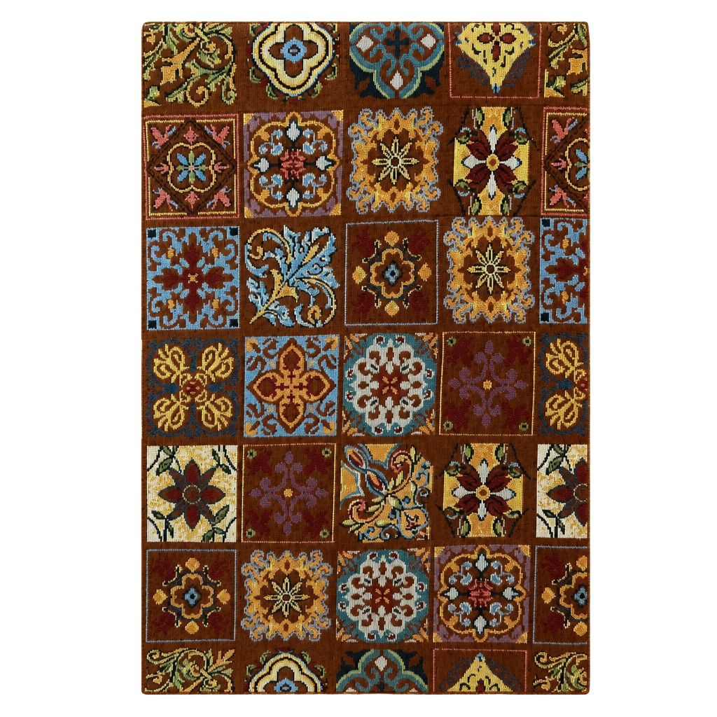 Cider Brown Multi-Color Tapestry Print Mini Skirt 1
