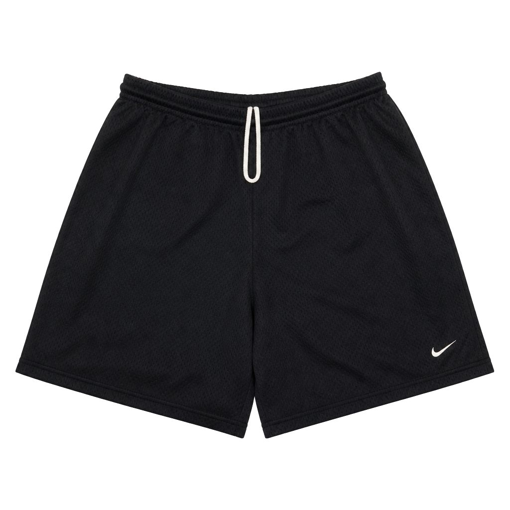 Vintage Nike Black Mesh Athletic Shorts with White Drawstring Size L 1