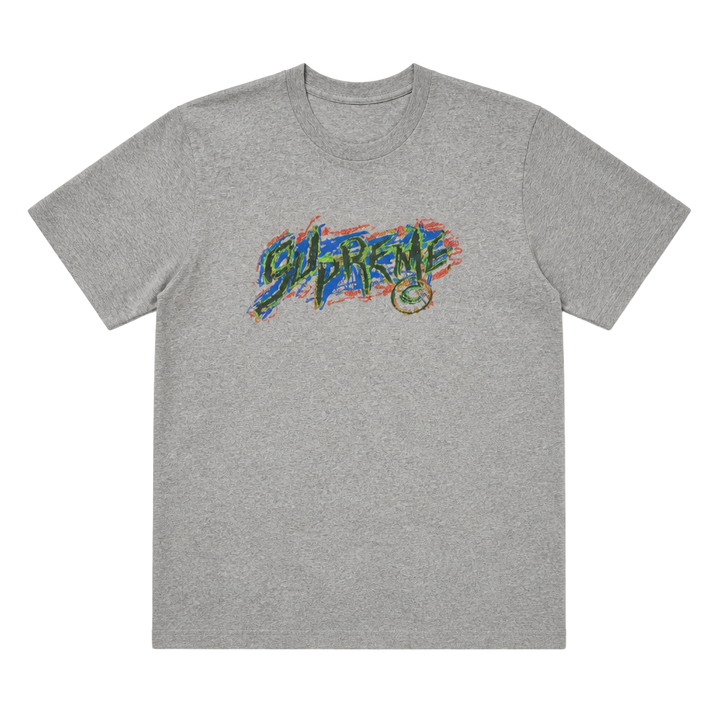 Supreme Scratch Tee Heather Grey Size M 1
