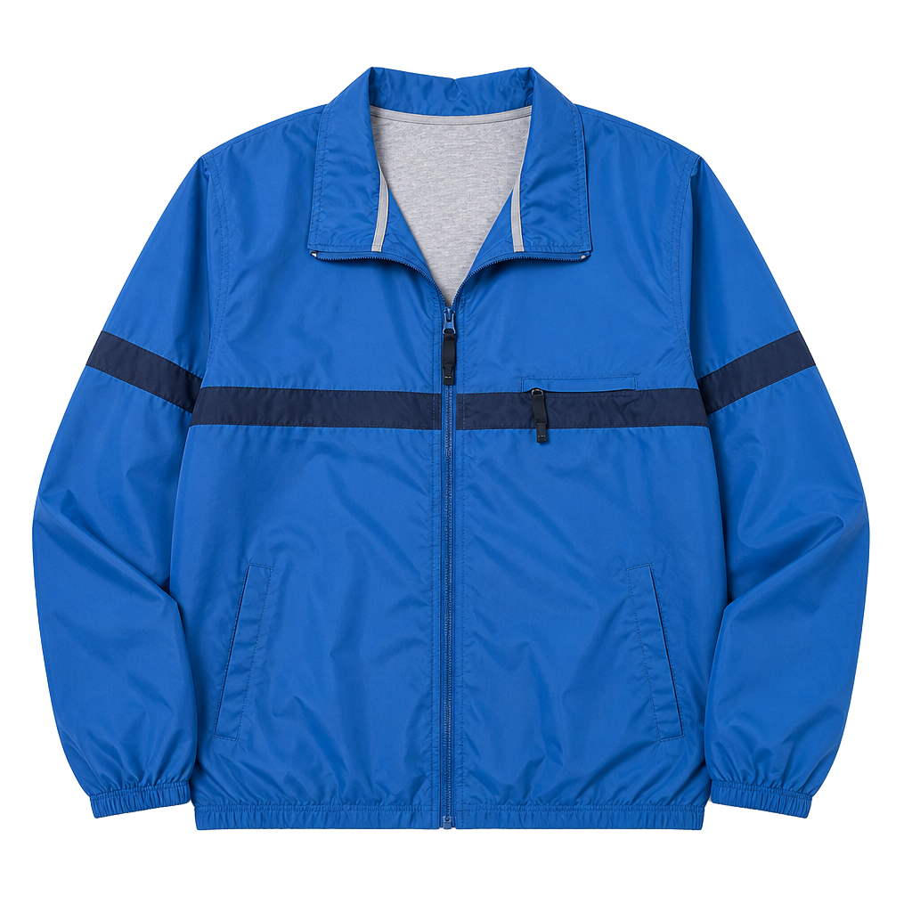 Nike Vintage Blue Full-Zip Windbreaker Jacket Cotton Lined Mens XXL 1