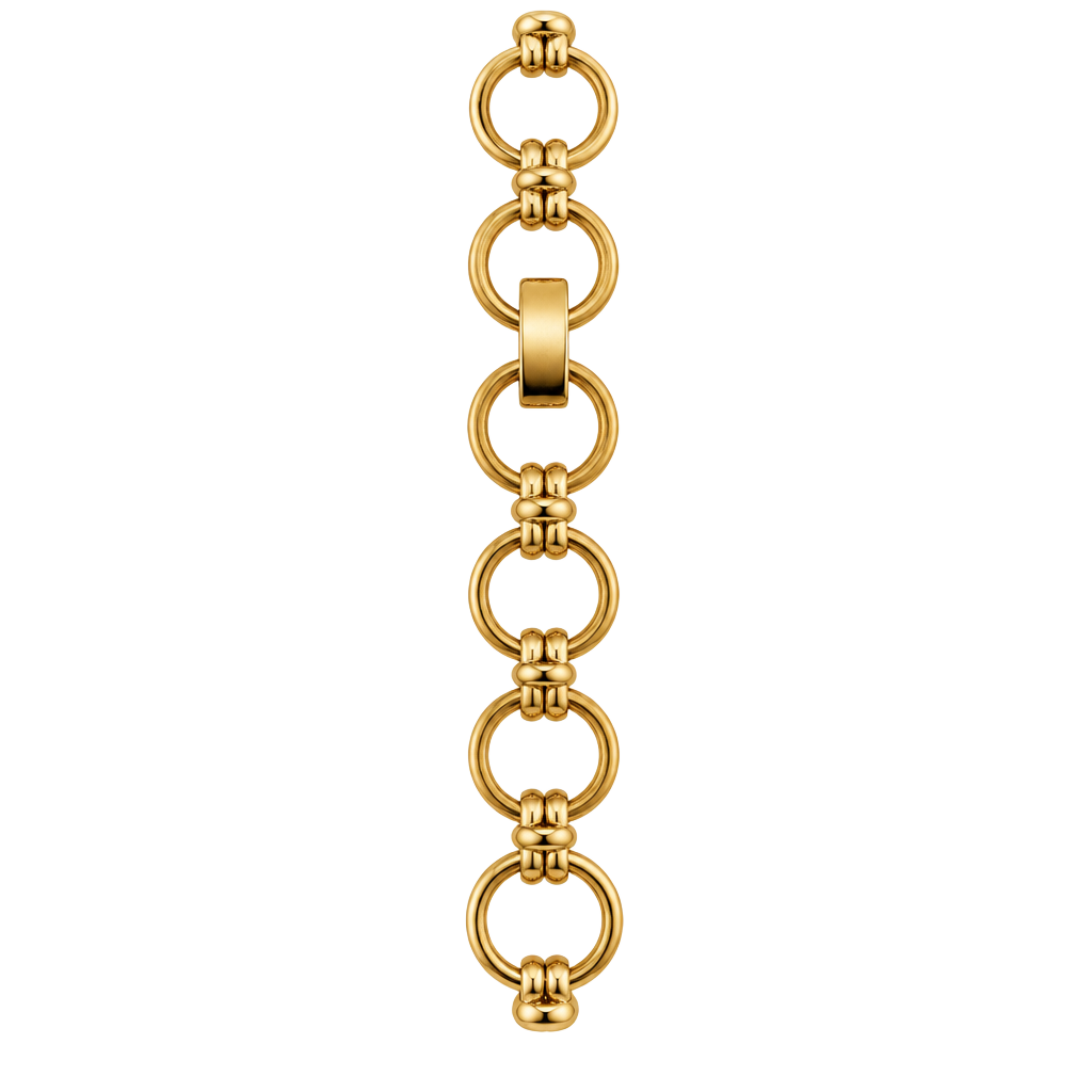 Vintage Gold Tone Interlocking Circle Link Bracelet 1