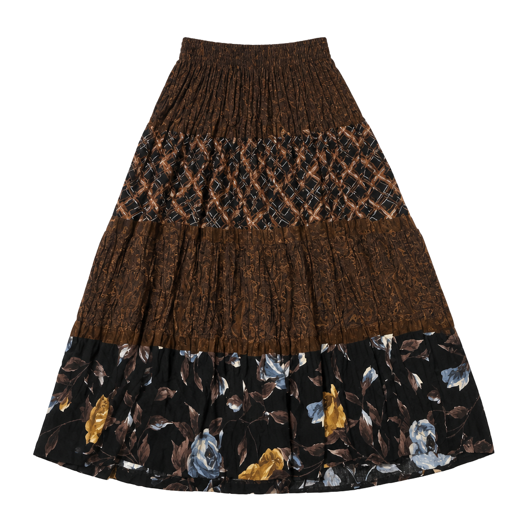 Stonebridge Vintage Floral Tiered Maxi Skirt Size Small 1