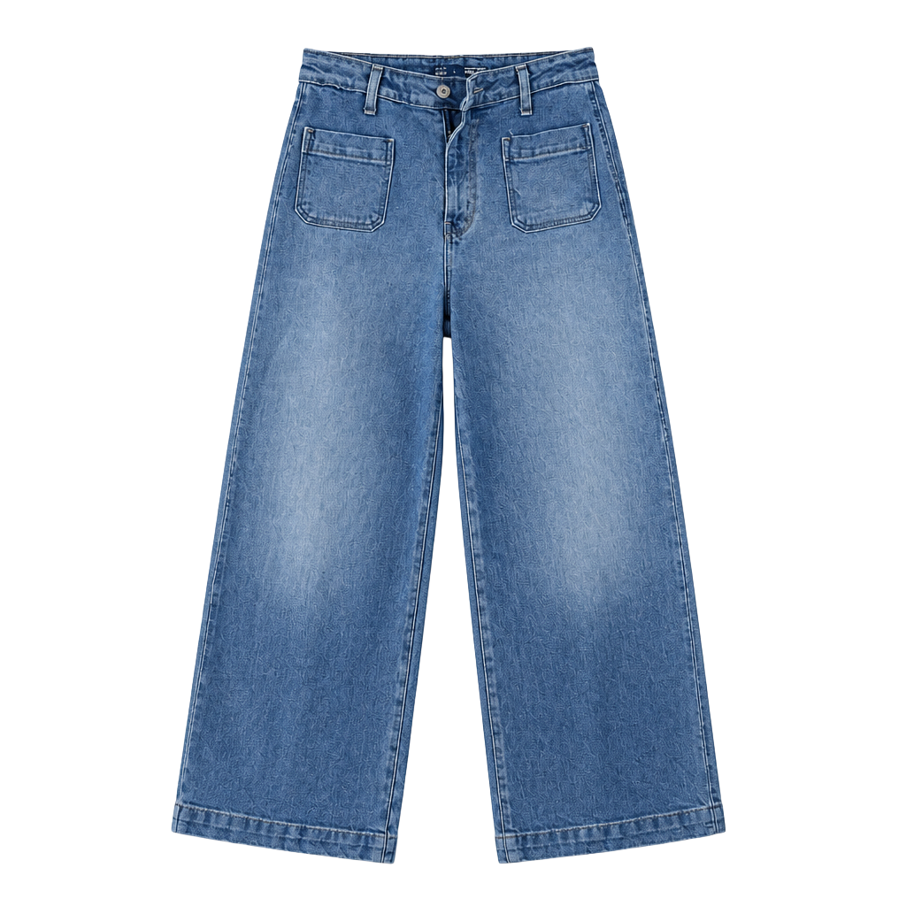 Old Navy Extra High-Rise Wide Leg Jeans Size 6 Patch Pocket Blue Denim 1