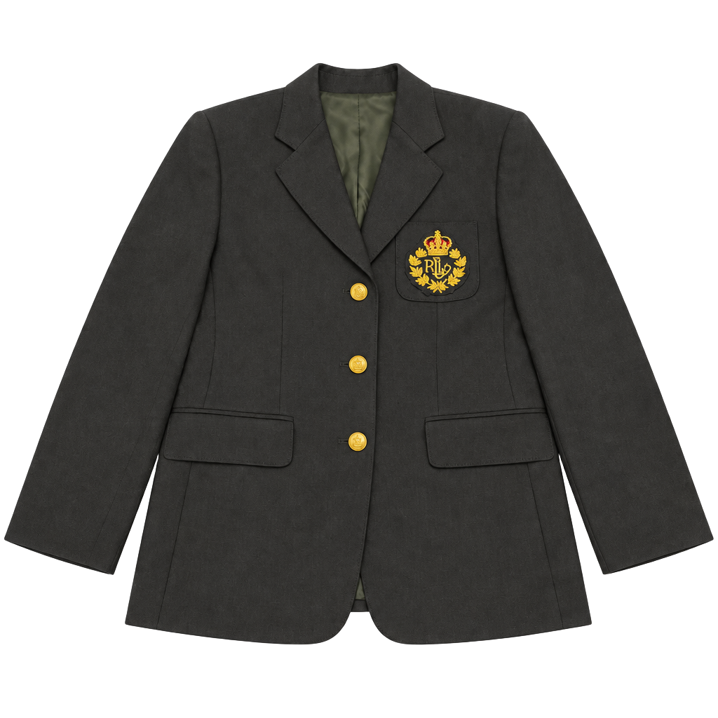 Vintage 90s Lauren Ralph Lauren Wool Blazer 3D Crest Size 14 - , 1