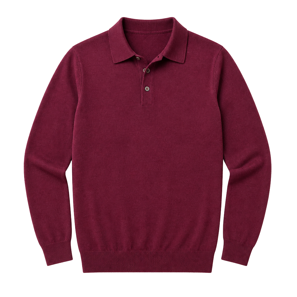 Jigsaw Women's Burgundy 100% Wool Long Sleeve Polo Sweater Size M 1