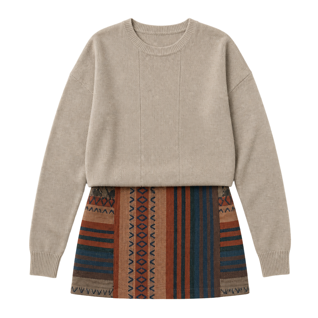 Vintage 100% Cotton oatmeal Crew Neck Long Sleeve Sweater XL 1