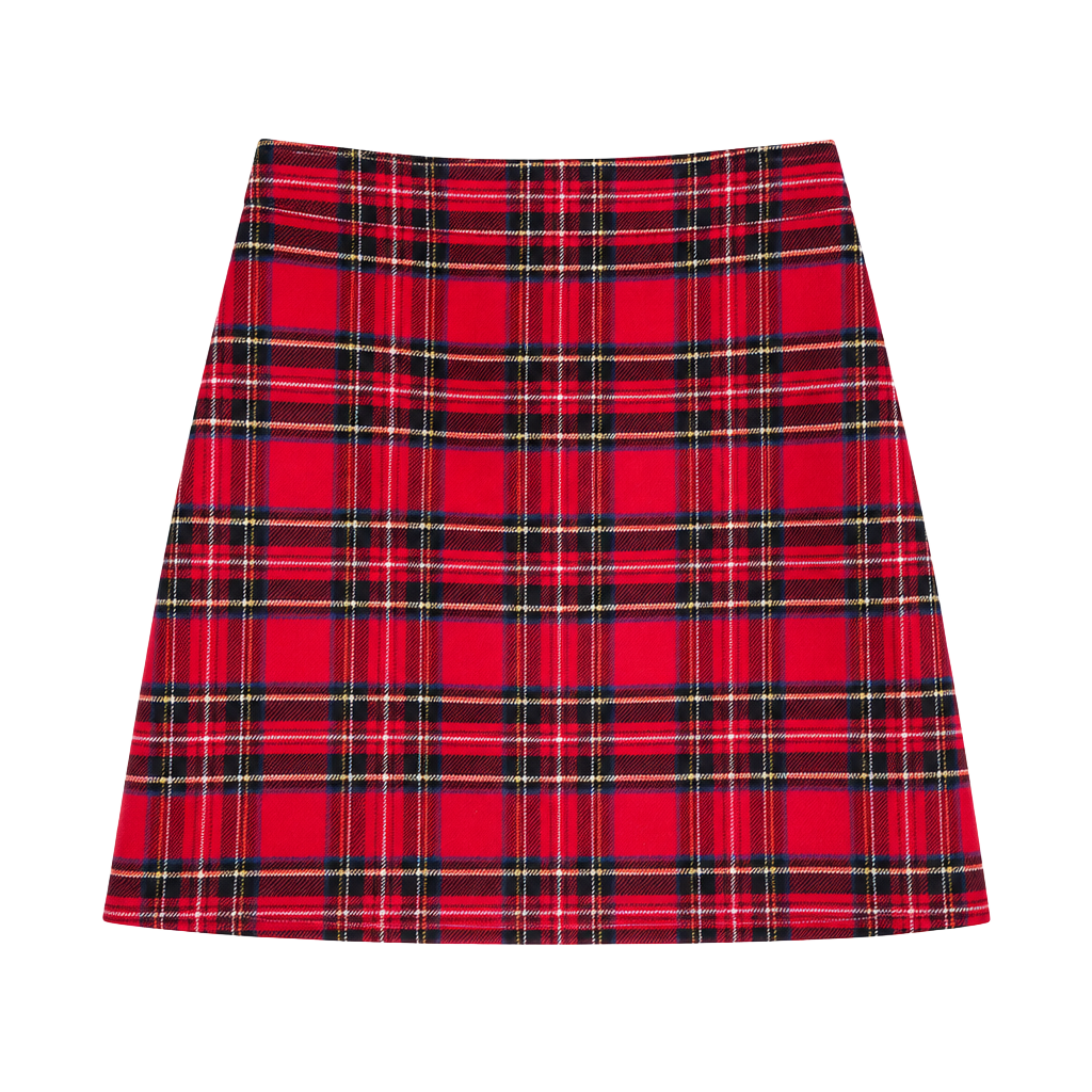 J.Crew Plaid Wool Mini Skirt Size 4 Red Black Tartan 1