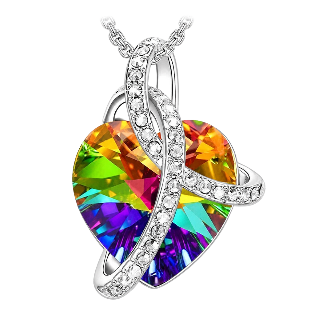 Swarovski Aurora Borealis Necklace 18K White Gold 1