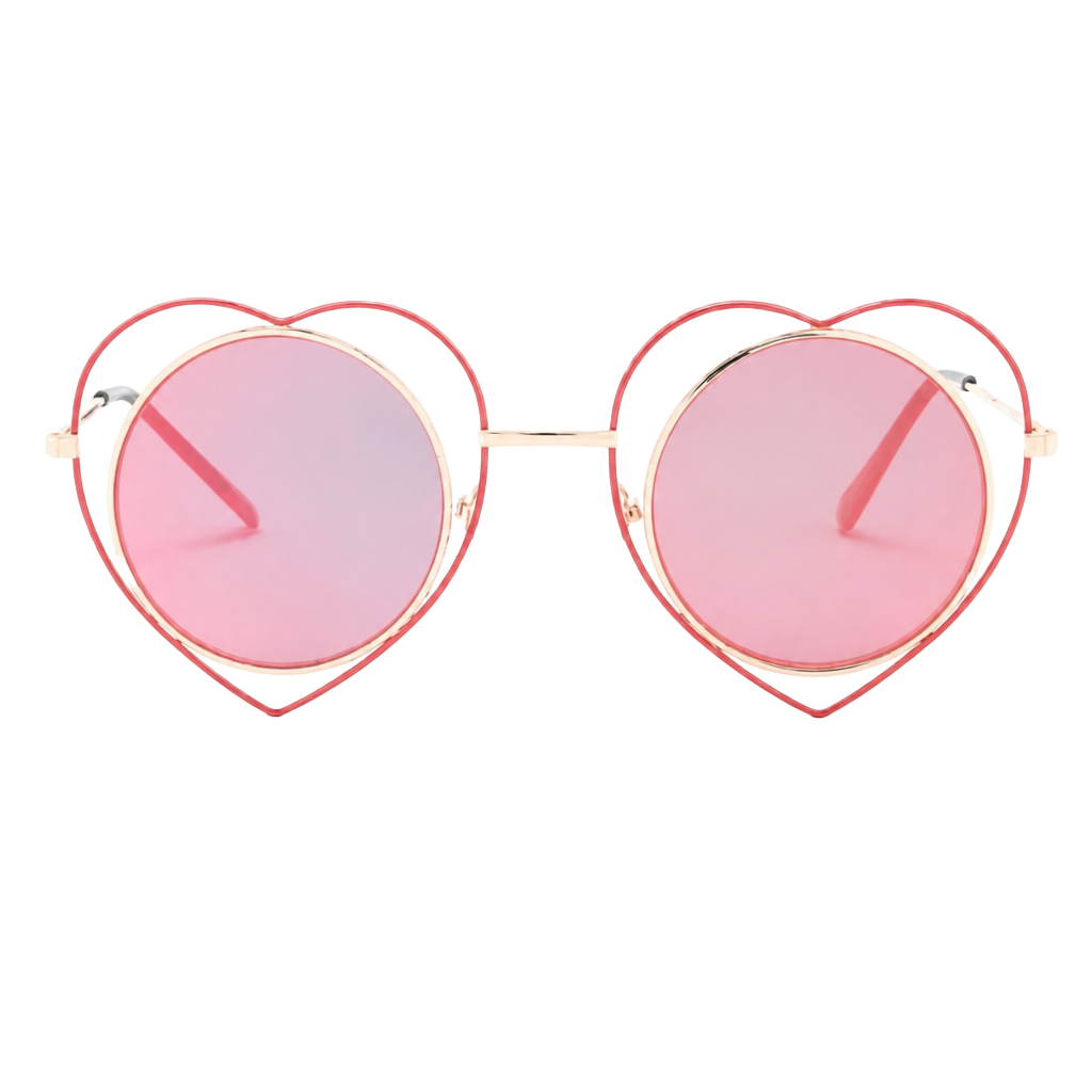 Betsey Johnson Round Heart Frame Sunglasses NWT 1