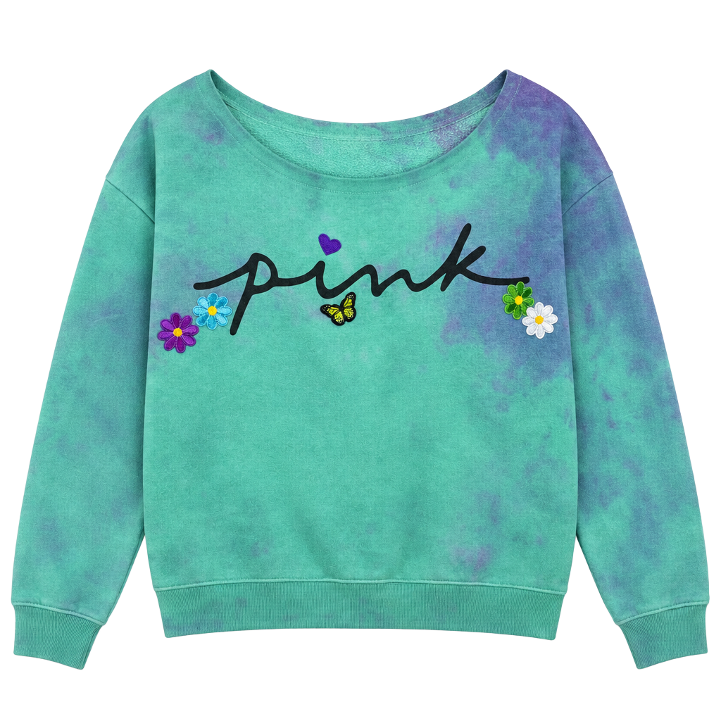 Victoria's Secret Pink Tie Dye Embroidered Sweatshirt 1