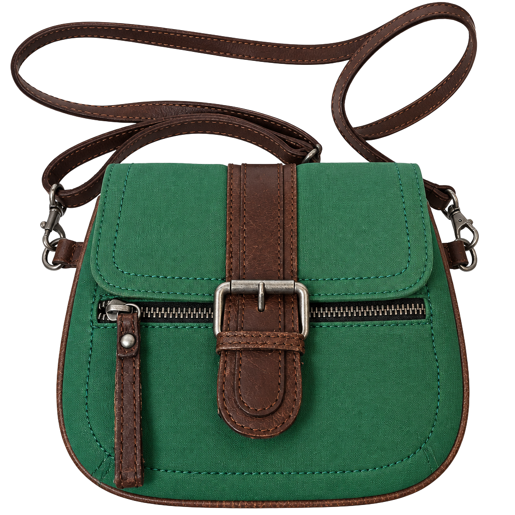 VTG 70'S 80'S TANO Green Leather SM/ Crossbody Purse Bag (7''X6.5 ... 1