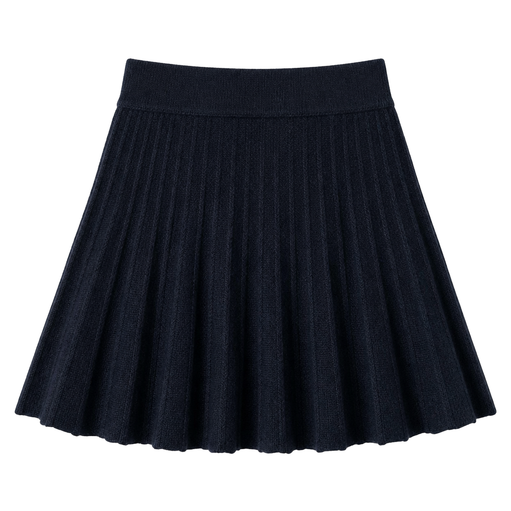 Anthropologie Ribbed Knit Mini Skirt Dark Navy 1
