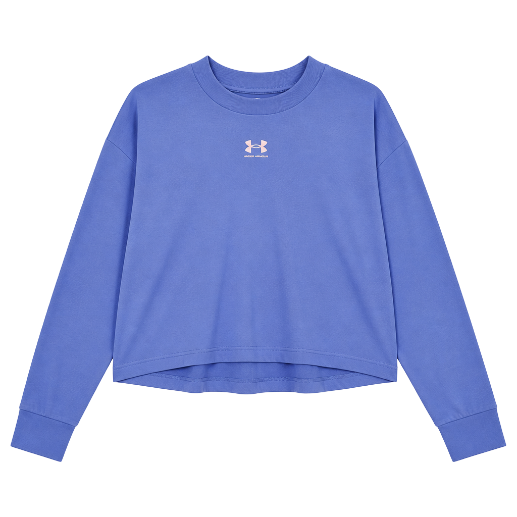 Under Armour Women's Rival Terry Cropped Long Sleeve Crewneck Sweatshirt, Size M 1