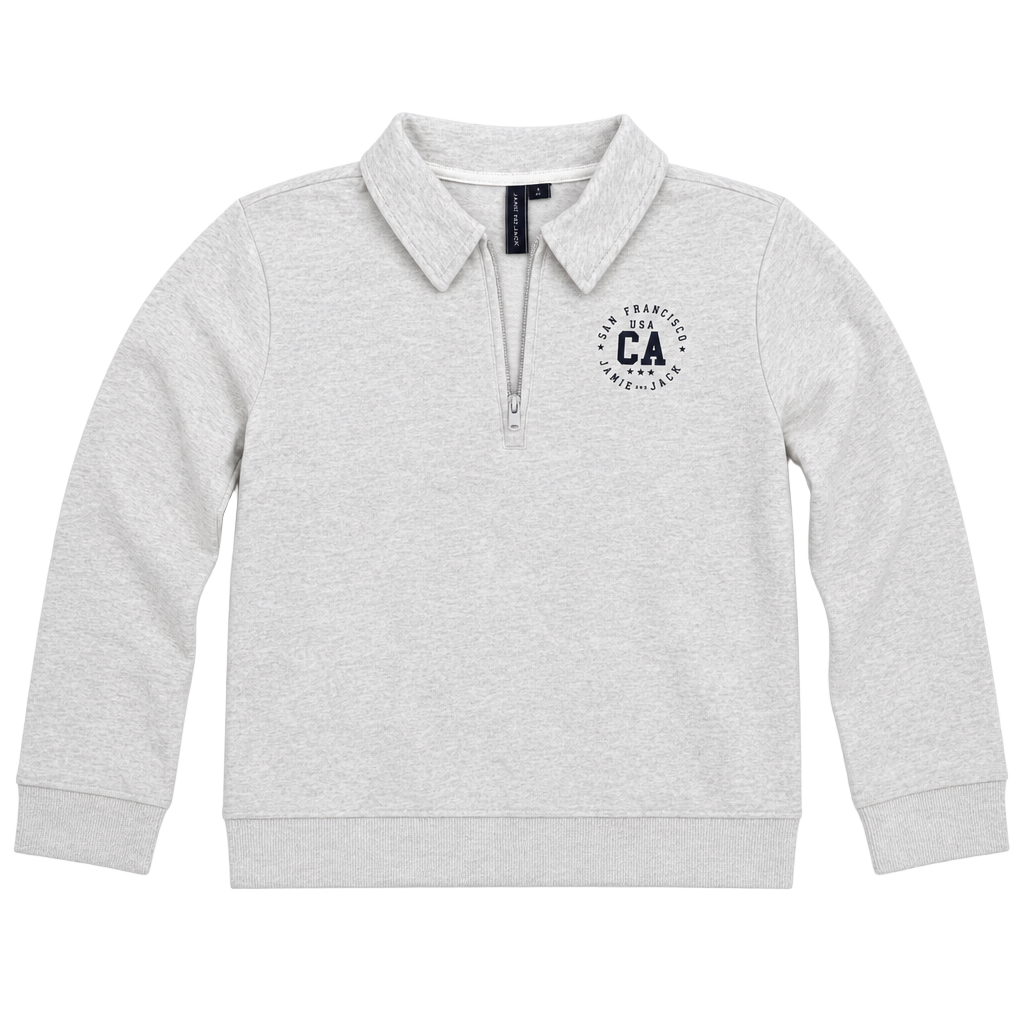 Janie and Jack Boys San Francisco CA Graphic Quarter-Zip Sweatshirt 1